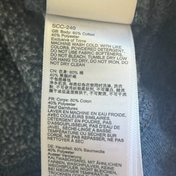 Marmot Hoodie Mens Medium L/S Blue Spell out Pullover Sweater Sweatshirt Hiking - Picture 7 of 7